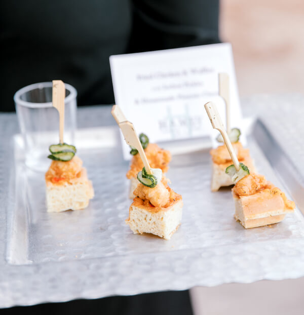 Passing hors d’oeuvres at Charleston weddings