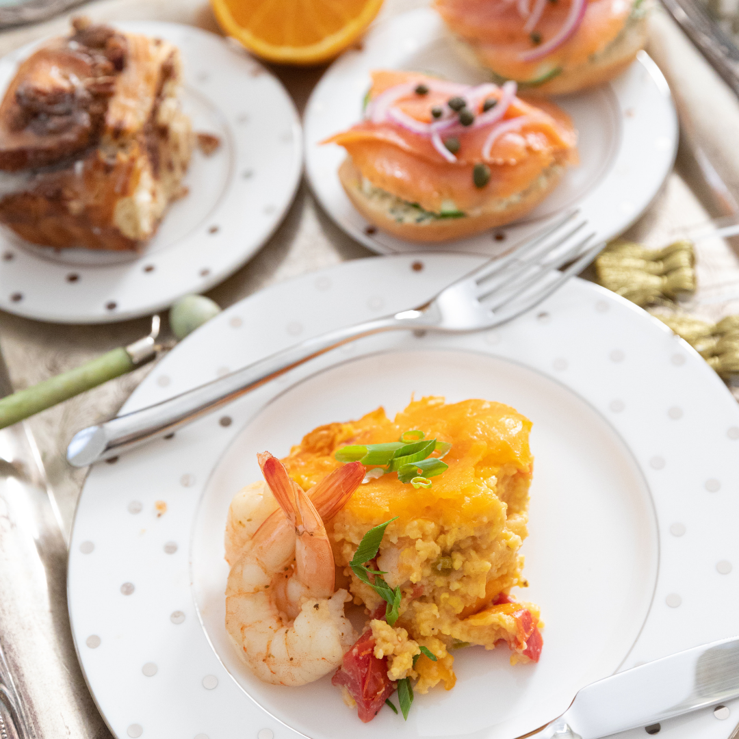 Meal plated with Southern style from Charleston menu