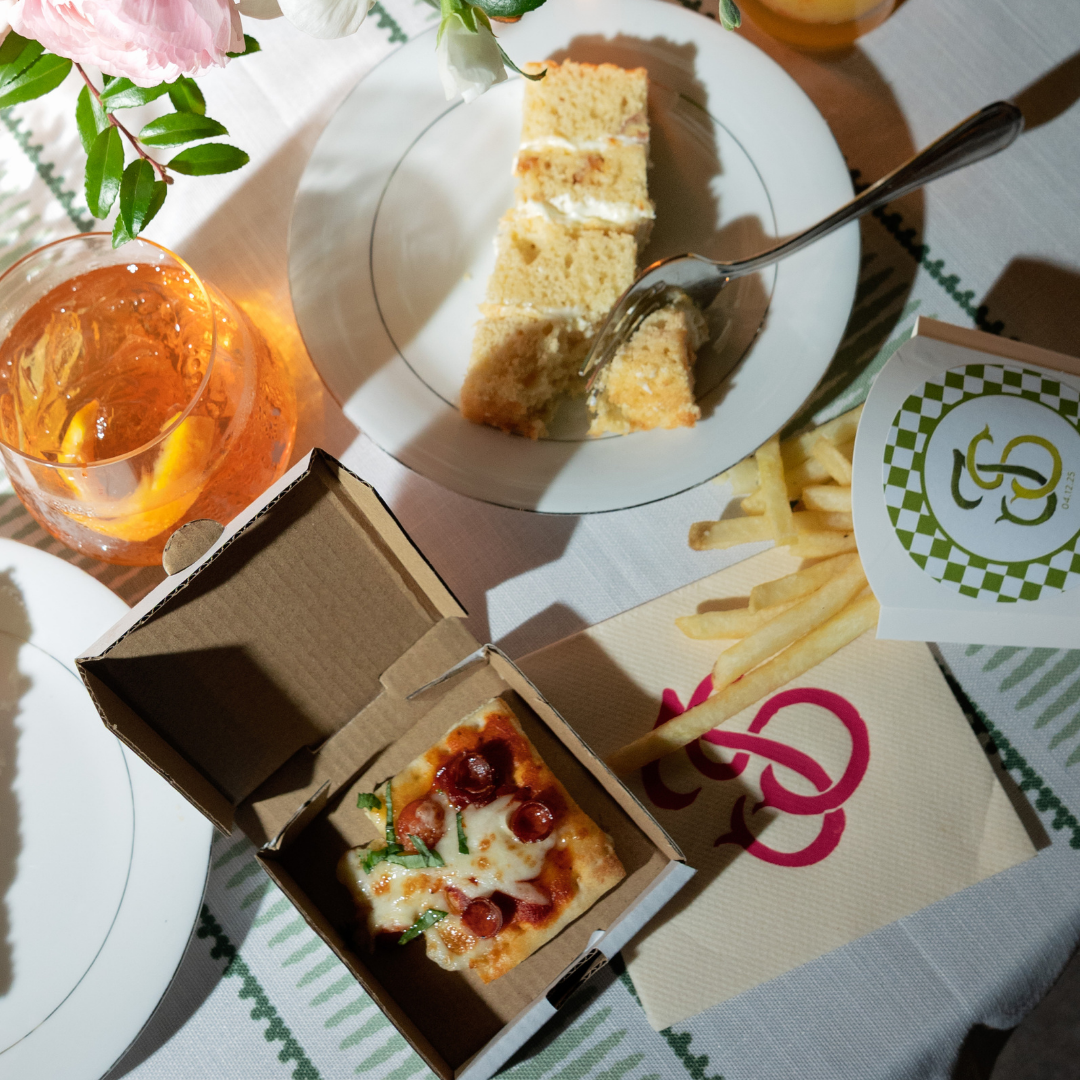 Serving elegant entrée selection from Charleston menu